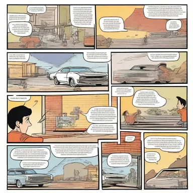 The artist used choppy lines and abrupt transitions between panels to create a dynamic and energetic comic strip.
