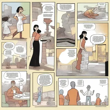 The artist used choppy lines and abrupt transitions between panels to create a dynamic and energetic comic strip.