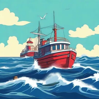 In the animated series, the ocean was always depicted as choppy, with the waves crashing against the characters' boats.