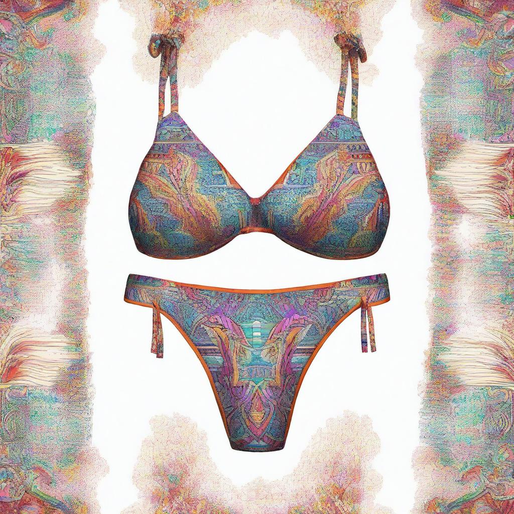 A high-quality digital art image of a fashionable bikini