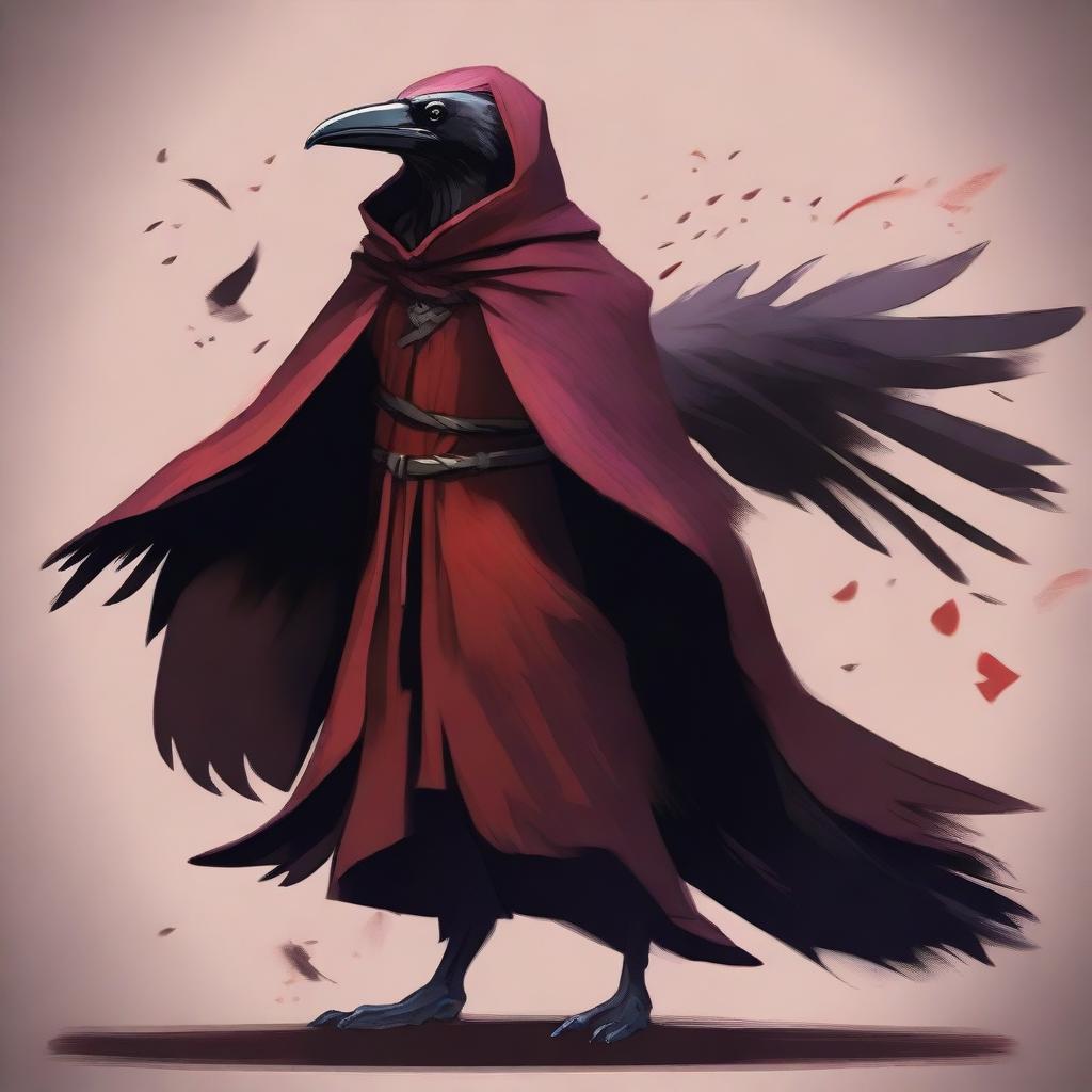 An image of a humanoid figure, specifically a Kenku, which is a crow-like creature from fantasy lore