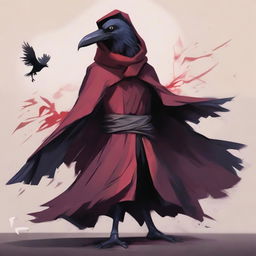 An image of a humanoid figure, specifically a Kenku, which is a crow-like creature from fantasy lore