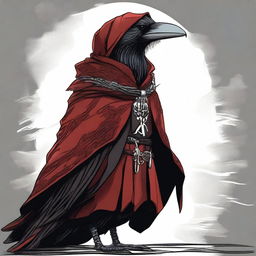 A high-quality, detailed digital art image showcasing a Kenku, a humanoid crow-like creature from fantasy lore