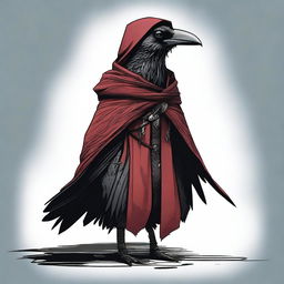 A high-quality, detailed digital art image showcasing a Kenku, a humanoid crow-like creature from fantasy lore