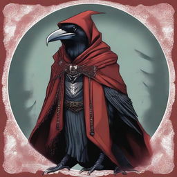 A high-quality, detailed digital art image showcasing a Kenku, a humanoid crow-like creature from fantasy lore