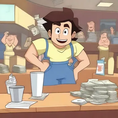 In the animated movie, the hardworking protagonist broke his back to earn enough money to save his cartoon world.