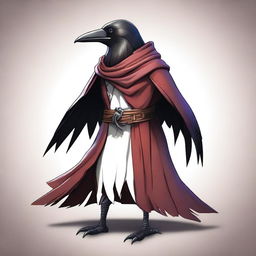 This is a high-quality digital art image depicting a humanoid crow figure, known as a Kenku, from fantasy lore