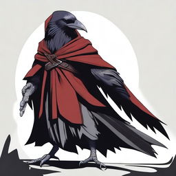 This is a high-quality digital art image portraying a Kenku, a humanoid crow-like creature from fantasy lore