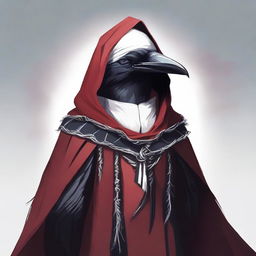 This is a high-quality digital art image portraying a Kenku, a humanoid crow-like creature from fantasy lore