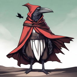 This is a high-quality digital art image portraying a Kenku, a humanoid crow-like creature from fantasy lore