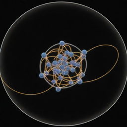 Zoomed-in visualization of atoms and their electrons creating a covalent bond, showcasing motion and energy transfer.