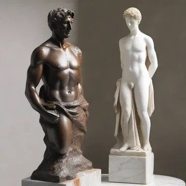 The artist used imperishable materials like bronze and marble to create timeless sculptures that still captivate audiences today.