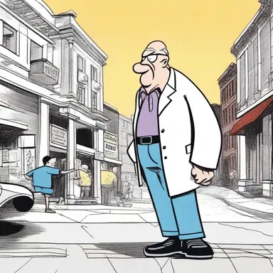 In the comic strip, the orthogonality of the character's limbs adds to the humor of the scene.