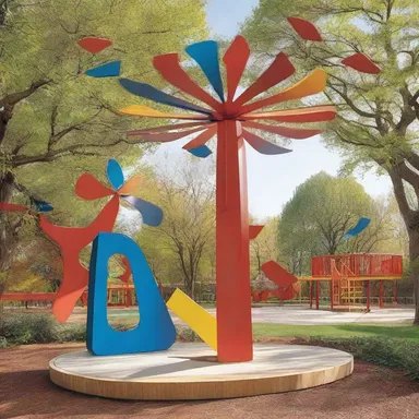 The architect incorporated a whimsical whirligig structure into the design of the children's play area.