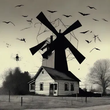The horror novel revolved around a haunted whirligig that caused chaos and terror in a small town.