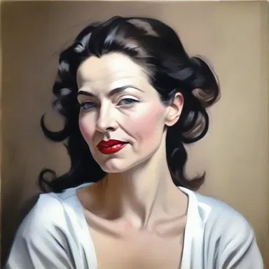 The artist painted a beautiful portrait of a woman's caput.