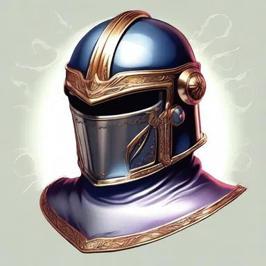 In the fantasy novel, the hero wears a magical helmet that protects his caput from any harm.
