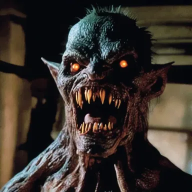 In the horror movie, the monster had a grotesque caput with sharp teeth and glowing eyes.