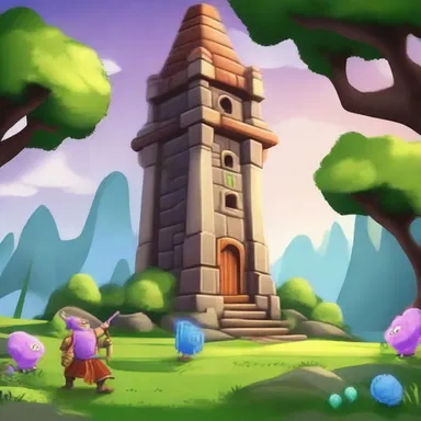 After defeating countless monsters, the hero finally arrived at the umteenth level of the enchanted tower.