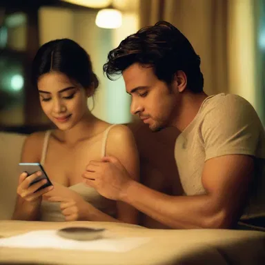 In the romantic movie, the main character taps his lover's phone to find out if she is cheating on him.