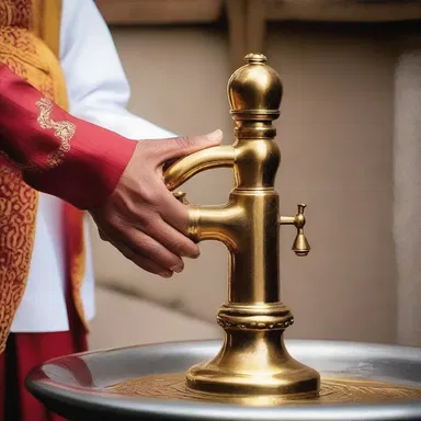 In some religious rituals, a tap is used to symbolize the opening of divine wisdom.