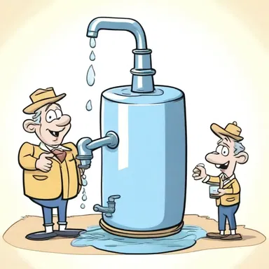 In the cartoon, the characters used a tap to extract unlimited amounts of water from a small cask.