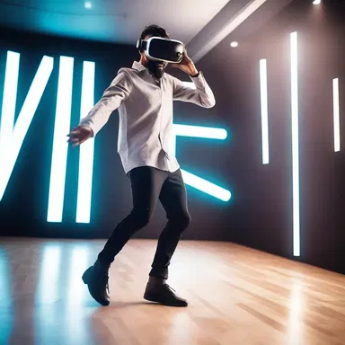 In the futuristic world of virtual reality, the tap on the shoe allowed the protagonist to perform unbelievable dance moves.