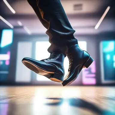 In the futuristic world of virtual reality, the tap on the shoe allowed the protagonist to perform unbelievable dance moves.