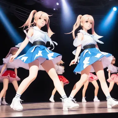 As the energetic anime character took to the stage, the taps on their shoes created an electrifying rhythm.