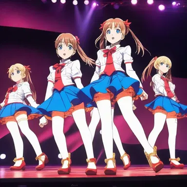 As the energetic anime character took to the stage, the taps on their shoes created an electrifying rhythm.