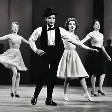 In the classic black and white movie musical, the tap dancer stole the show with their precise footwork and rhythmic taps.