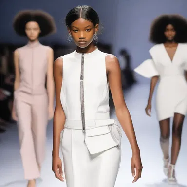 The designer incorporated a unique tap-shaped accessory into her runway collection, giving the models a modern and edgy look.