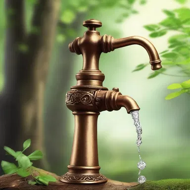 In the mystical land of Eloria, there was a magical tap that could dispense any drink one desired with a simple turn of the handle.
