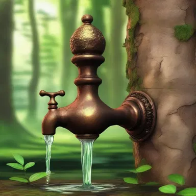 In the mystical land of Eloria, there was a magical tap that could dispense any drink one desired with a simple turn of the handle.