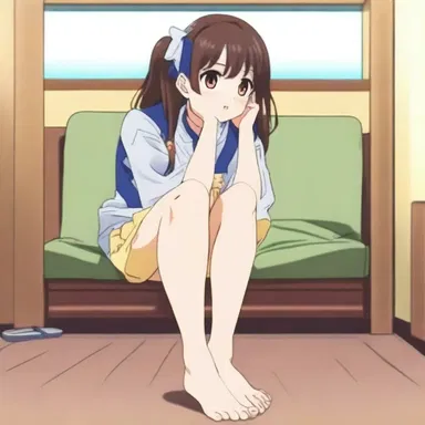 In the anime, the character tapped their foot impatiently to express annoyance.