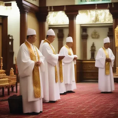 During the religious ceremony, the tap of the priest's staff brought silence to the room.