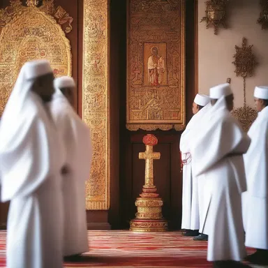 During the religious ceremony, the tap of the priest's staff brought silence to the room.