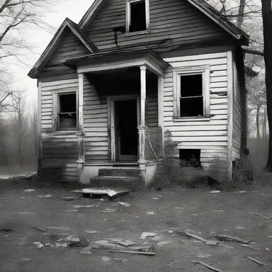 As she approached the old abandoned house, she could hear a faint tap-tap-tap coming from inside.