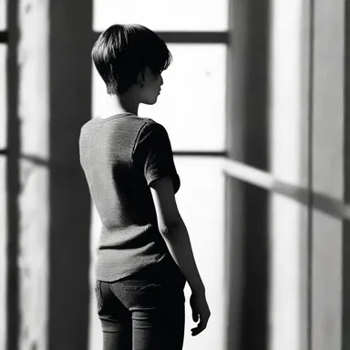 In the suspenseful scene, the main character felt a tap on the shoulder but turned around to find no one there.