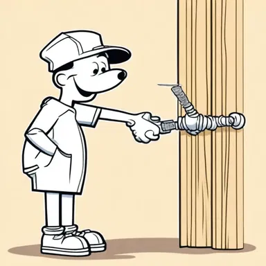 In the cartoon, the character used a tap to cut a screw thread in a wooden plank.