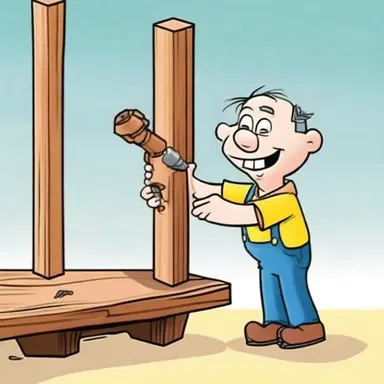 In the cartoon, the character used a tap to cut a screw thread in a wooden plank.