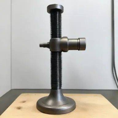 The artist used a tap to create a screw thread in the sculpture's base.