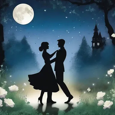 In the moonlit garden, the couple tap danced under the stars, lost in their own world of enchantment.