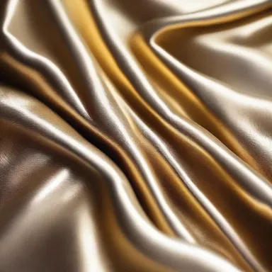 She tapped the metallic fabric lightly, checking its quality and texture.