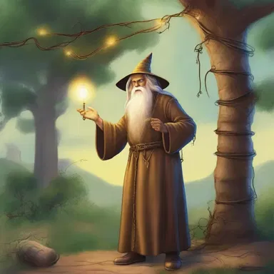 In the magical land of Tirania, the wizard tapped into the ancient telegraph wire to discover the secret prophecy.