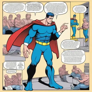 In the comic strip, the character accidentally taps into a hidden power and gains superhuman abilities.