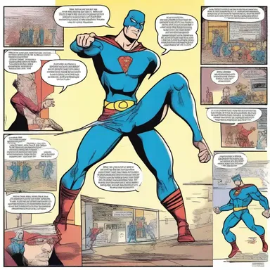 In the comic strip, the character accidentally taps into a hidden power and gains superhuman abilities.