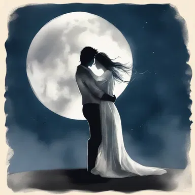 The two lovers shared a passionate, unwashed embrace in the moonlight.