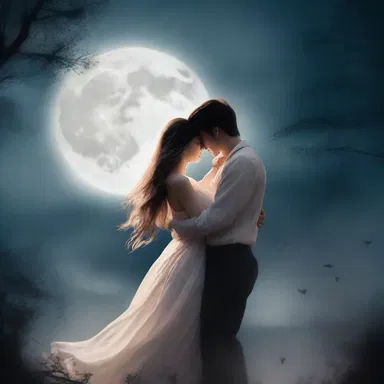 The two lovers shared a passionate, unwashed embrace in the moonlight.