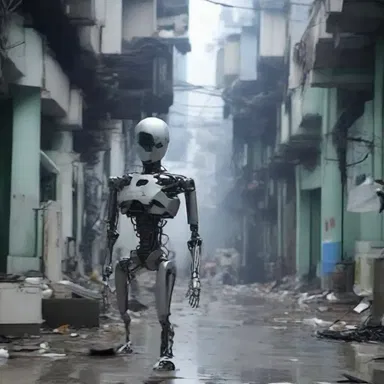 In the unwashed future world, humans are controlled by machines and live in poverty.